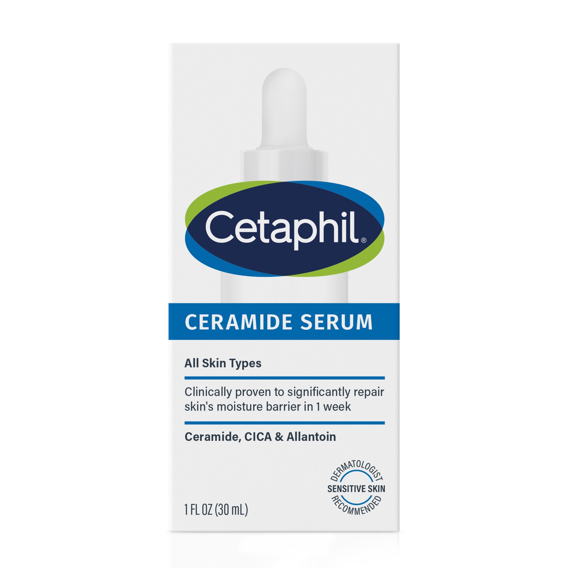 slide 7 of 10, Cetaphil Ceramide Serum, Lightweight Serum for All Skin Types with Ceramides, CICA & Allantoin, 1 oz