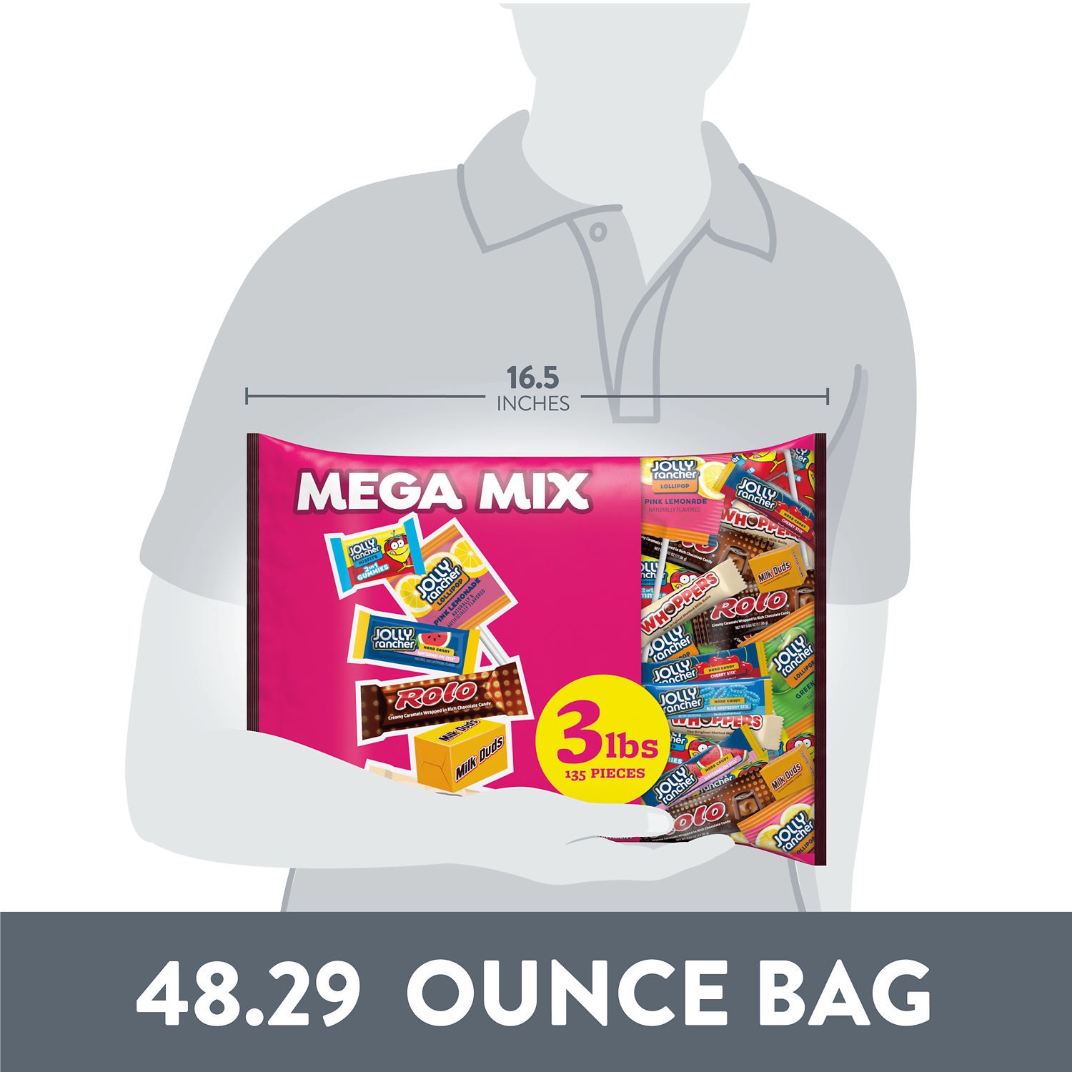 slide 5 of 5, Hershey's Assorted Flavored Candy Variety Bag, 48.29 oz (135 Pieces), 48.29 oz