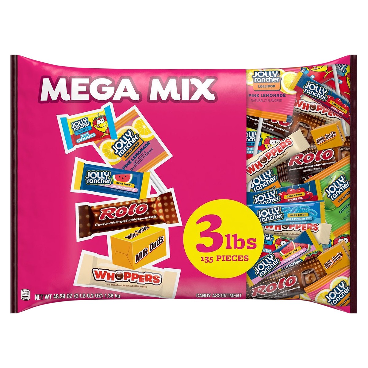 slide 1 of 5, Hershey's Assorted Flavored Candy Variety Bag, 48.29 oz (135 Pieces), 48.29 oz