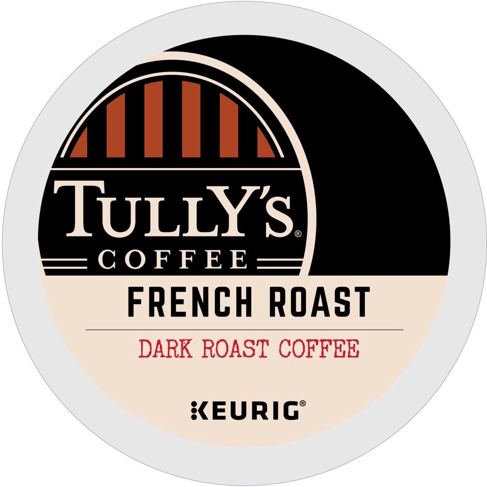 slide 4 of 6, Tully's Coffee French Roast Keurig Single-Serve K-Cup Pods, Dark Roast Coffee, 10 Count, 10 ct