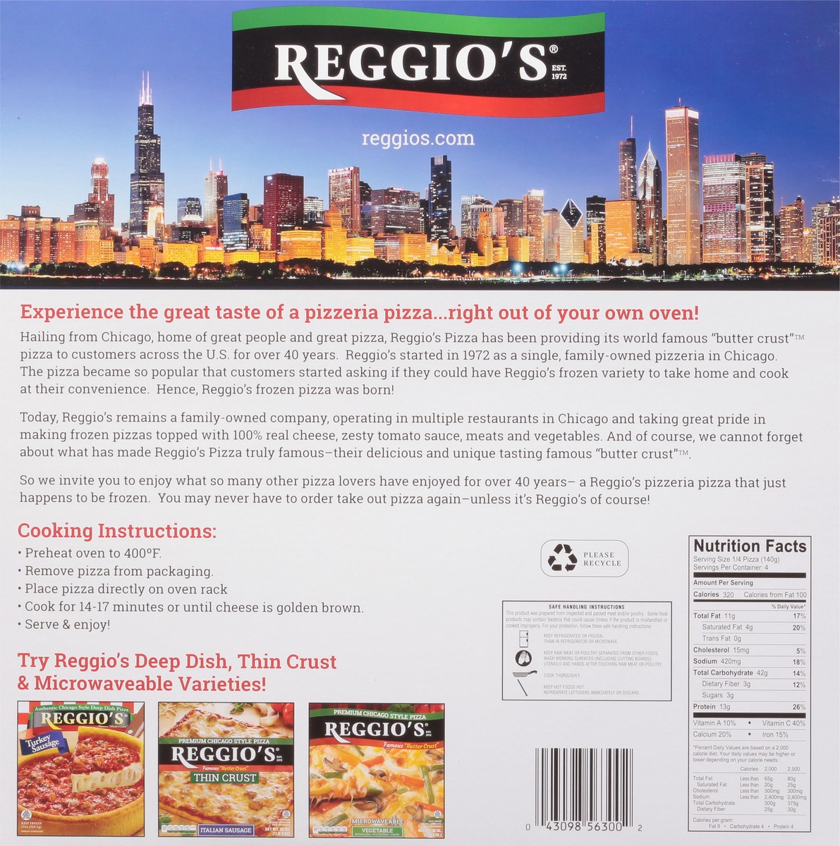 slide 3 of 13, Reggio's Premium Chicago Style Pizza Dinner Size 20 oz, 20 oz