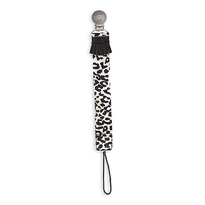 slide 1 of 1, Itzy Ritzy Drop Happens Cheetah Girl Pacifier Clip - Black, 1 ct