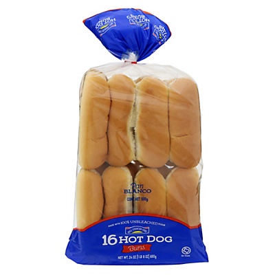 slide 1 of 1, Hill Country Fare Hot Dog Buns, 16 ct