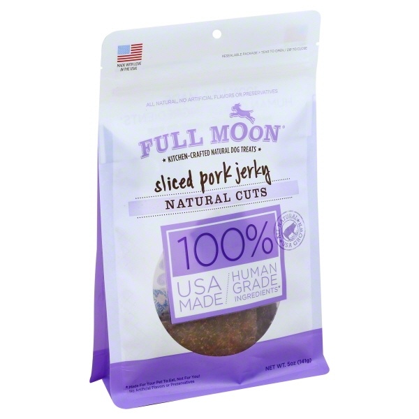slide 1 of 1, Full Moon Natural Cut Pork Jerky Dog Treats, 5 oz