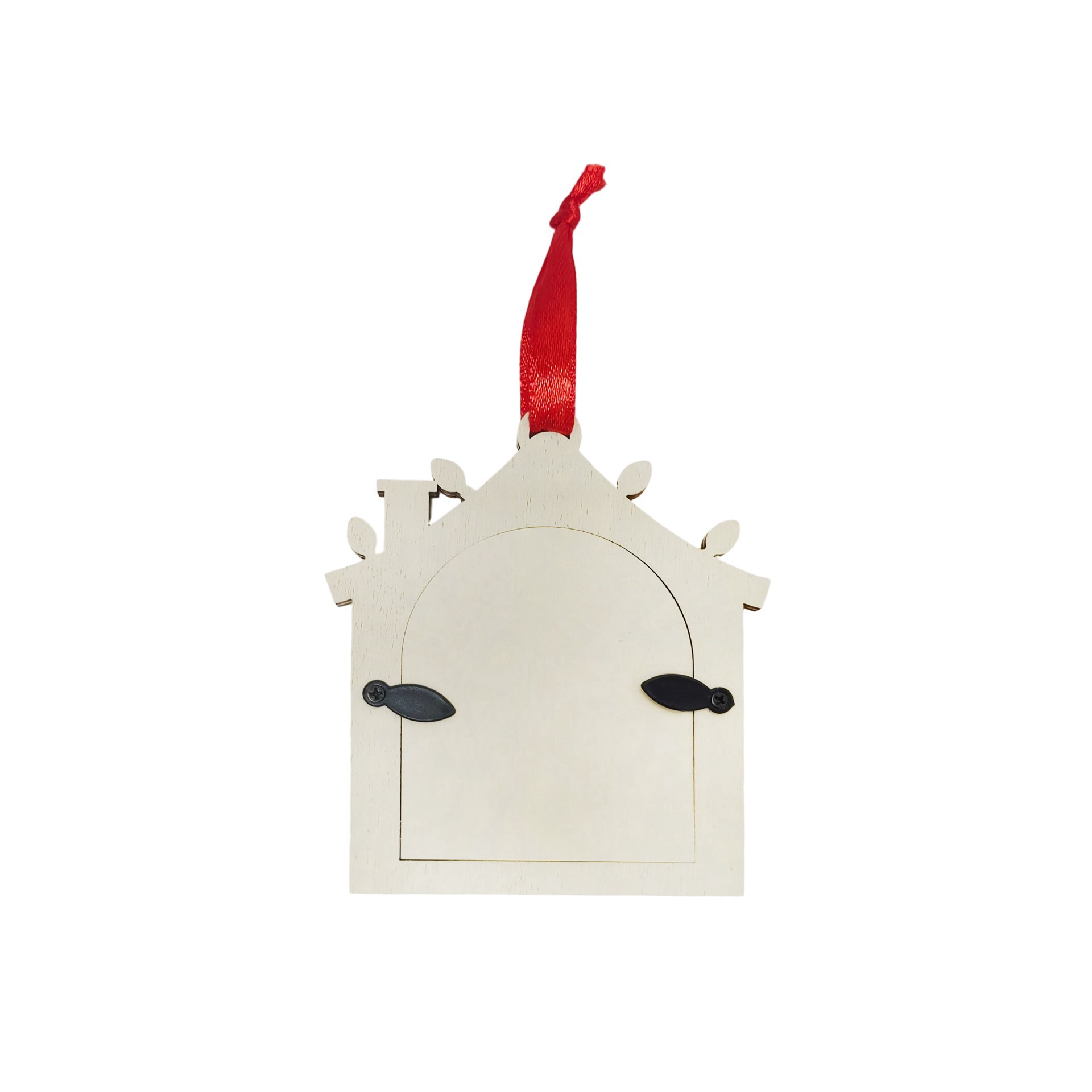 slide 2 of 2, 4" Unfinished Diy Wood Christmas House Ornament By Make Market, 3.6 in x 0.24 in x 4.1 in