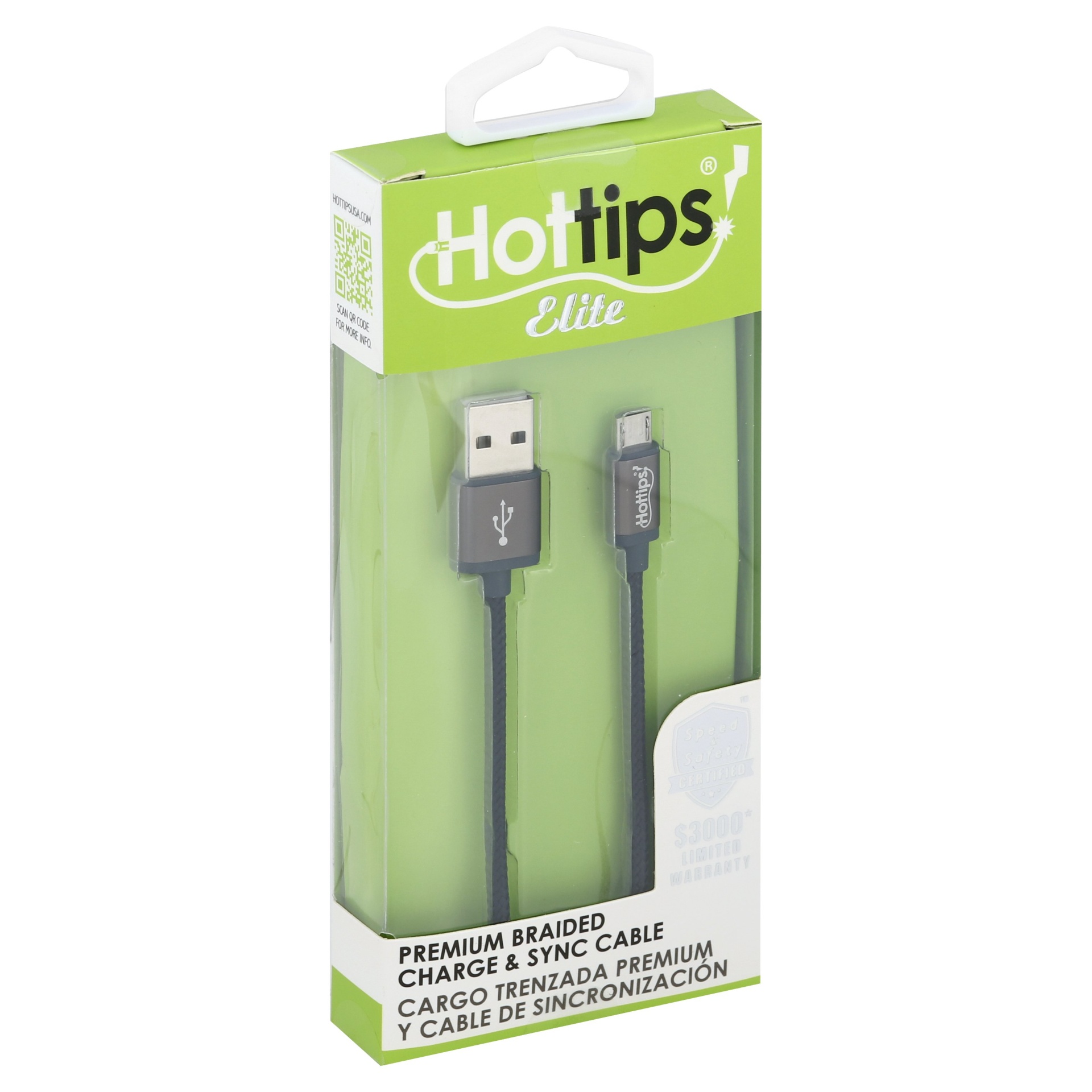 slide 1 of 4, Hottips! Hottips Elite 4Ft Lightning Cable, 1 ct