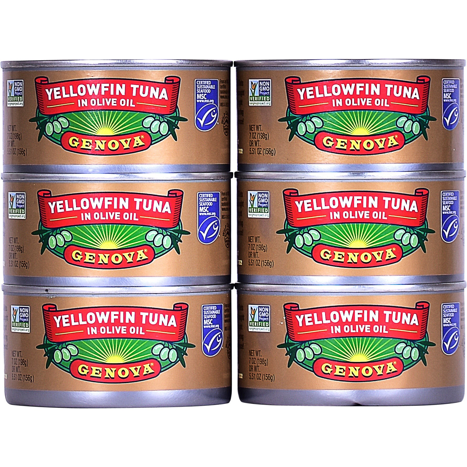 slide 1 of 1, Genova, Yellowfin Tuna, 7 oz, 6 Count, 