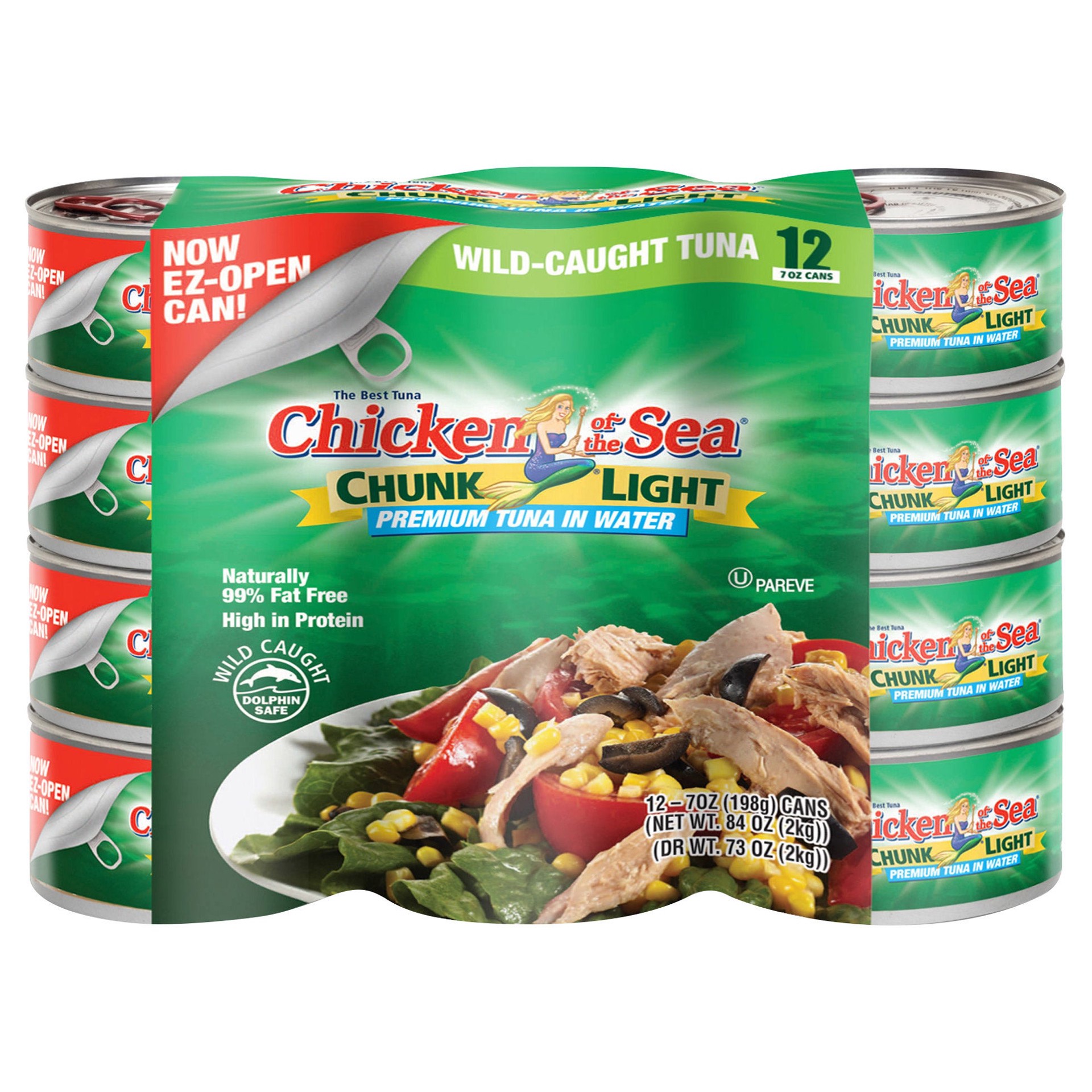 slide 1 of 4, Chicken of the Sea, Chunk Light Premium Tuna in Water, 7 oz, 12 Count, 