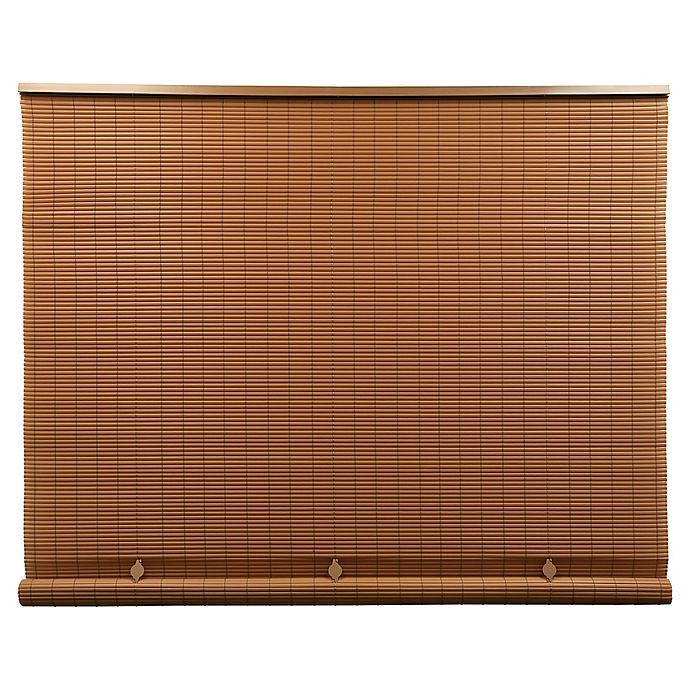 slide 3 of 3, Eden Grove Radiance Roll-Up Cordless Oval Shade - Woodgrain, 48 in x 72 in