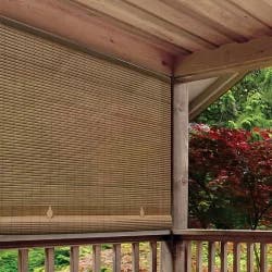Eden Grove Radiance Roll-Up Cordless Oval Shade - Woodgrain