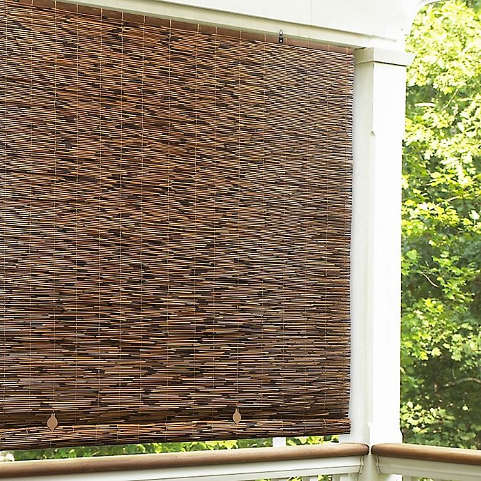 slide 1 of 4, Eden Grove Reed Cordless Roll-Up Shade - Cocoa, 60 in x 72 in