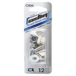 Custom Accessories Metal OE Style Fasteners 1/4x3/4" 4 Screws- 4 Inserts- 4 Washers