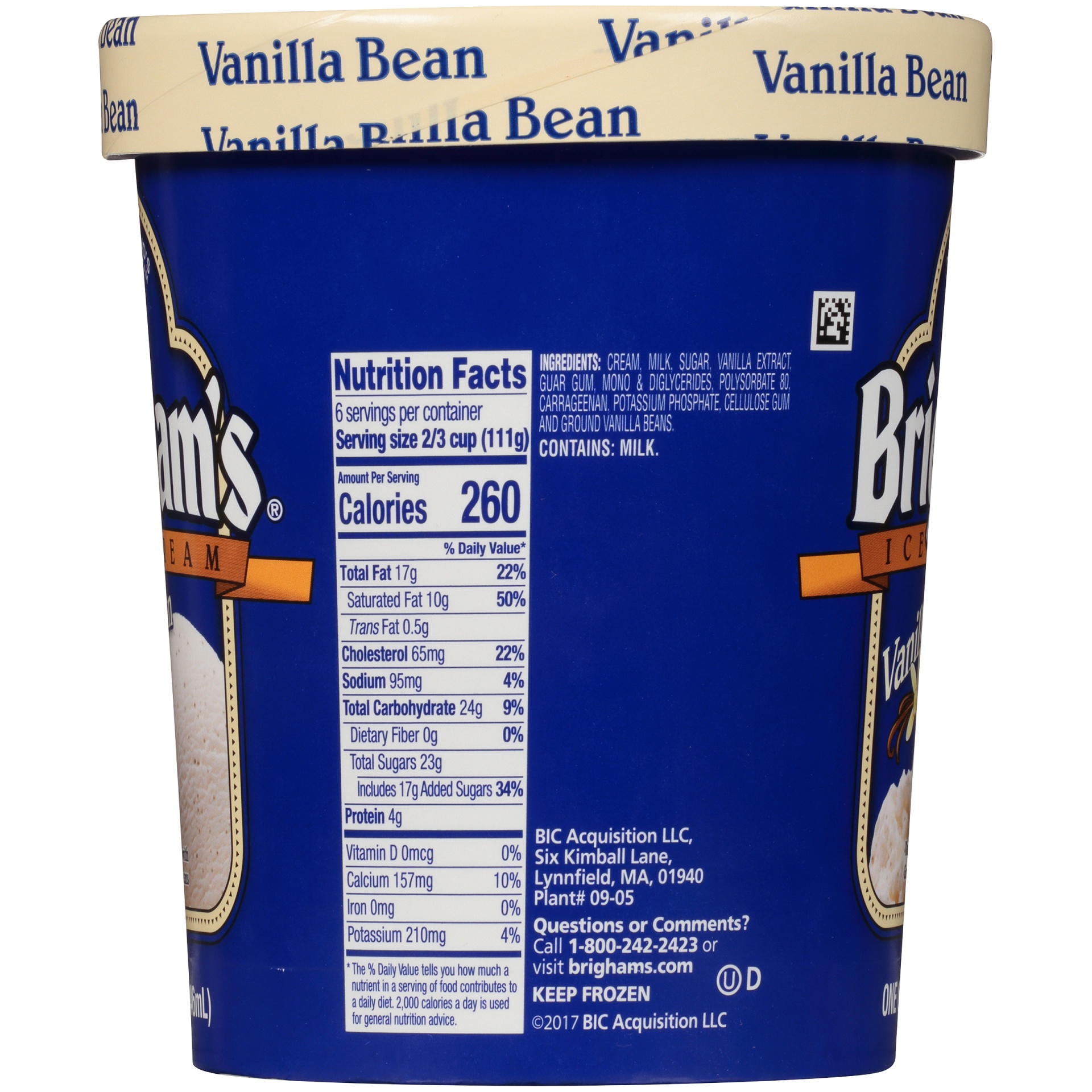 slide 5 of 7, Brigham's Vanilla Bean Ice Cream, 1 qt