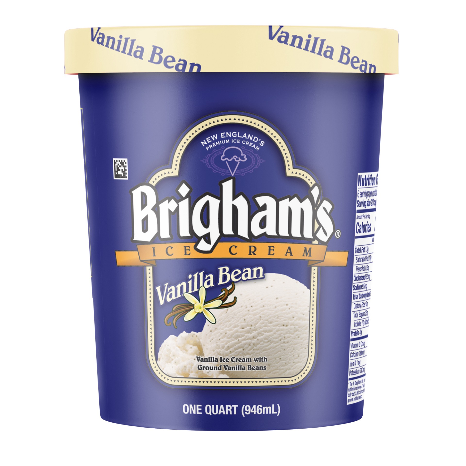 slide 1 of 11, Brigham's Vanilla Bean Ice Cream, 1 Quart, 1 qt