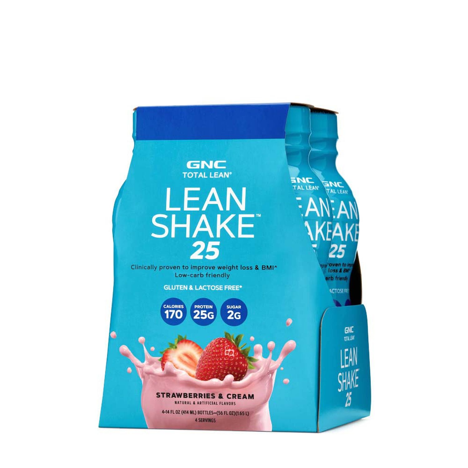 slide 1 of 1, GNC Total Lean Lean Shake 25 - Strawberries and Cream, 4 ct