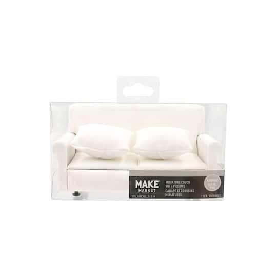 slide 1 of 3, Miniature White Couch By Make Market, 2.7 in x 3.3 in x 6 in