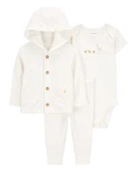 Carter's Baby 3-Piece Chick Little Cardigan Set - Ivory Ivory 9M