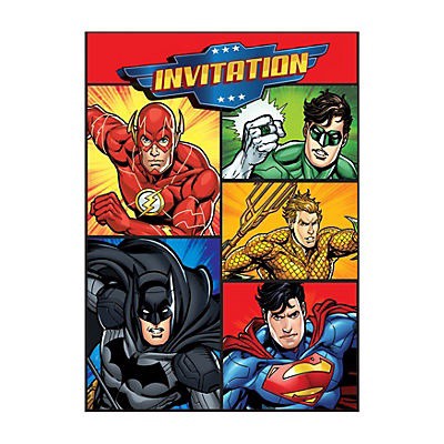 slide 1 of 1, Justice League Invitations 8 ct, 8 ct