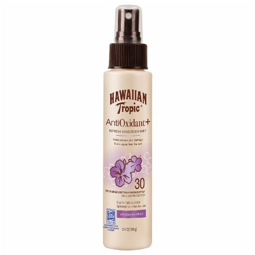 slide 1 of 1, Hawaiian Tropic AntiOxidant+ with Green Tea Extract Refresh SPF 30 Sunscreen Mist 3.4 oz, 3.4 oz