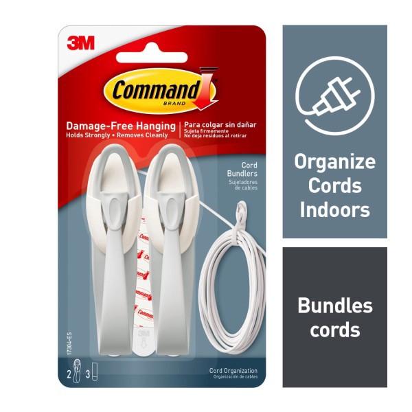 slide 2 of 10, 3M Command Damage-Free Cord Bundlers, 2 ct