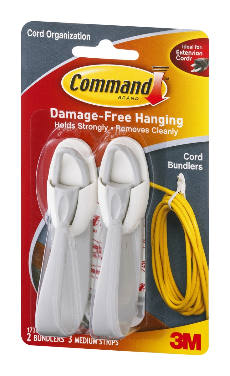 slide 4 of 9, 3M Command Damage-Free Cord Bundlers, 2 ct