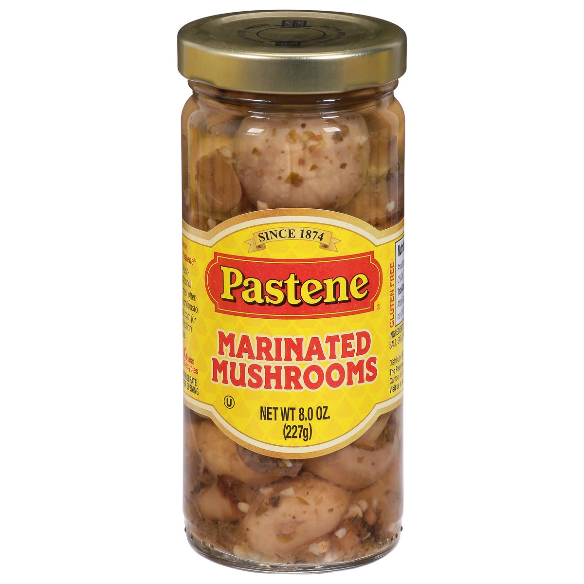 slide 1 of 9, Pastene Marinated Mushrooms 8.0 oz, 8 oz