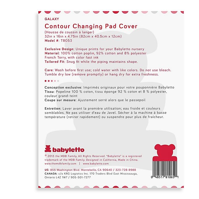 slide 2 of 5, Babyletto Galaxy Contour Changing Pad Cover, 1 ct