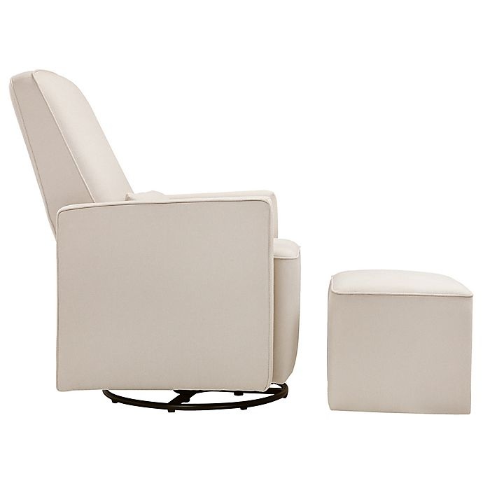 slide 5 of 12, DaVinci Olive Upholstered Swivel Glider with Ottoman - Cream, 1 ct