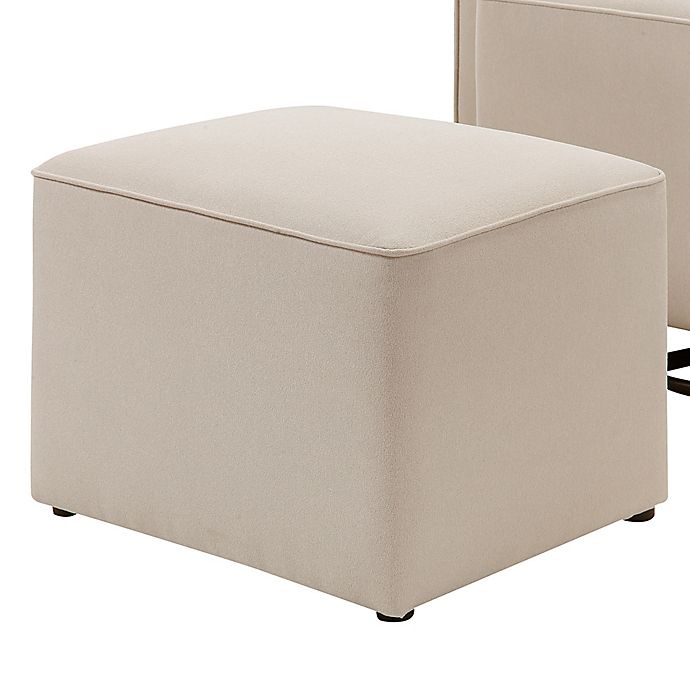 slide 11 of 12, DaVinci Olive Upholstered Swivel Glider with Ottoman - Cream, 1 ct