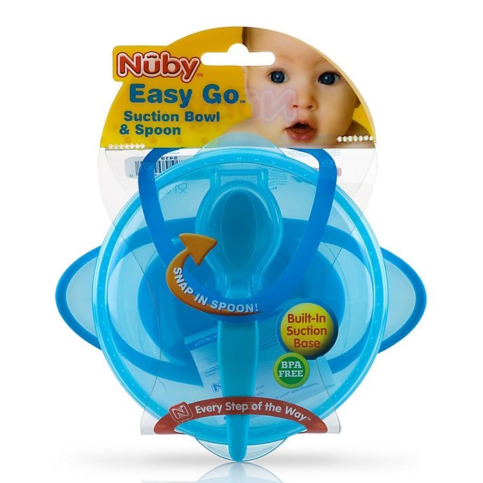 slide 3 of 3, Nuby Easy Go Suction Bowl and Spoon Set - Green, 1 ct