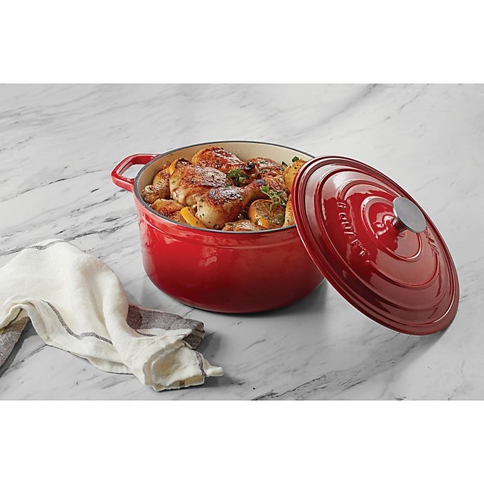 slide 2 of 7, Artisanal Kitchen Supply Enameled Cast Iron Dutch Oven - Red, 6 qt