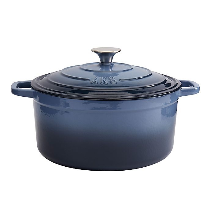 slide 2 of 6, Artisanal Kitchen Supply Enameled Cast Iron Dutch Oven - Denim, 6 qt