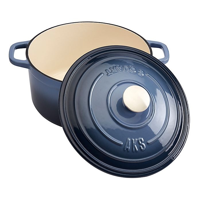 slide 3 of 6, Artisanal Kitchen Supply Enameled Cast Iron Dutch Oven - Denim, 6 qt