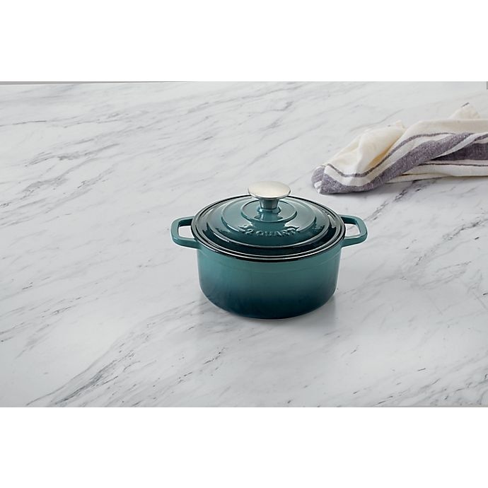 slide 2 of 2, Artisanal Kitchen Supply Enameled Cast Iron Dutch Oven - Seafoam, 2 qt