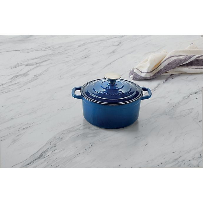 slide 2 of 2, Artisanal Kitchen Supply Enameled Cast Iron Dutch Oven - Cobalt, 2 qt