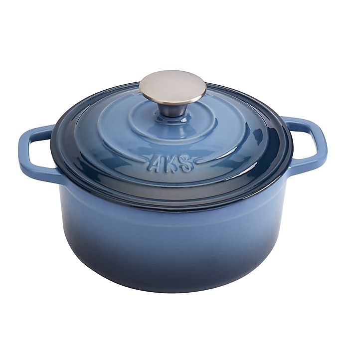 slide 2 of 5, Artisanal Kitchen Supply Enameled Cast Iron Dutch Oven - Denim, 2 qt