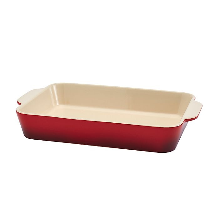 slide 3 of 4, Artisanal Kitchen Supply Ceramic Rectangular Baker - Red, 2 ct