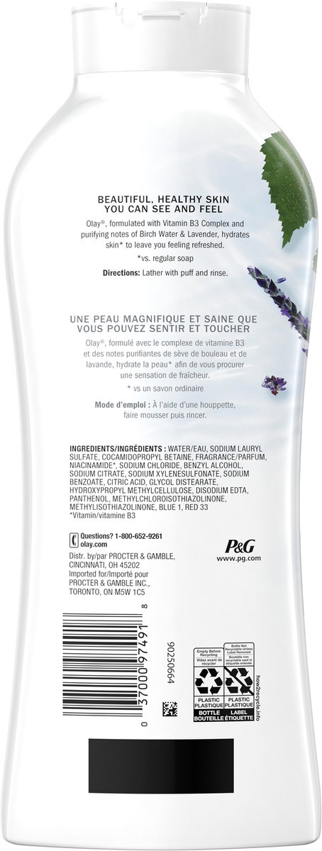 slide 2 of 3, Olay Fresh Outlast Body Wash with Notes Of Birch Water & Lavender - 22 fl oz, 22 fl oz