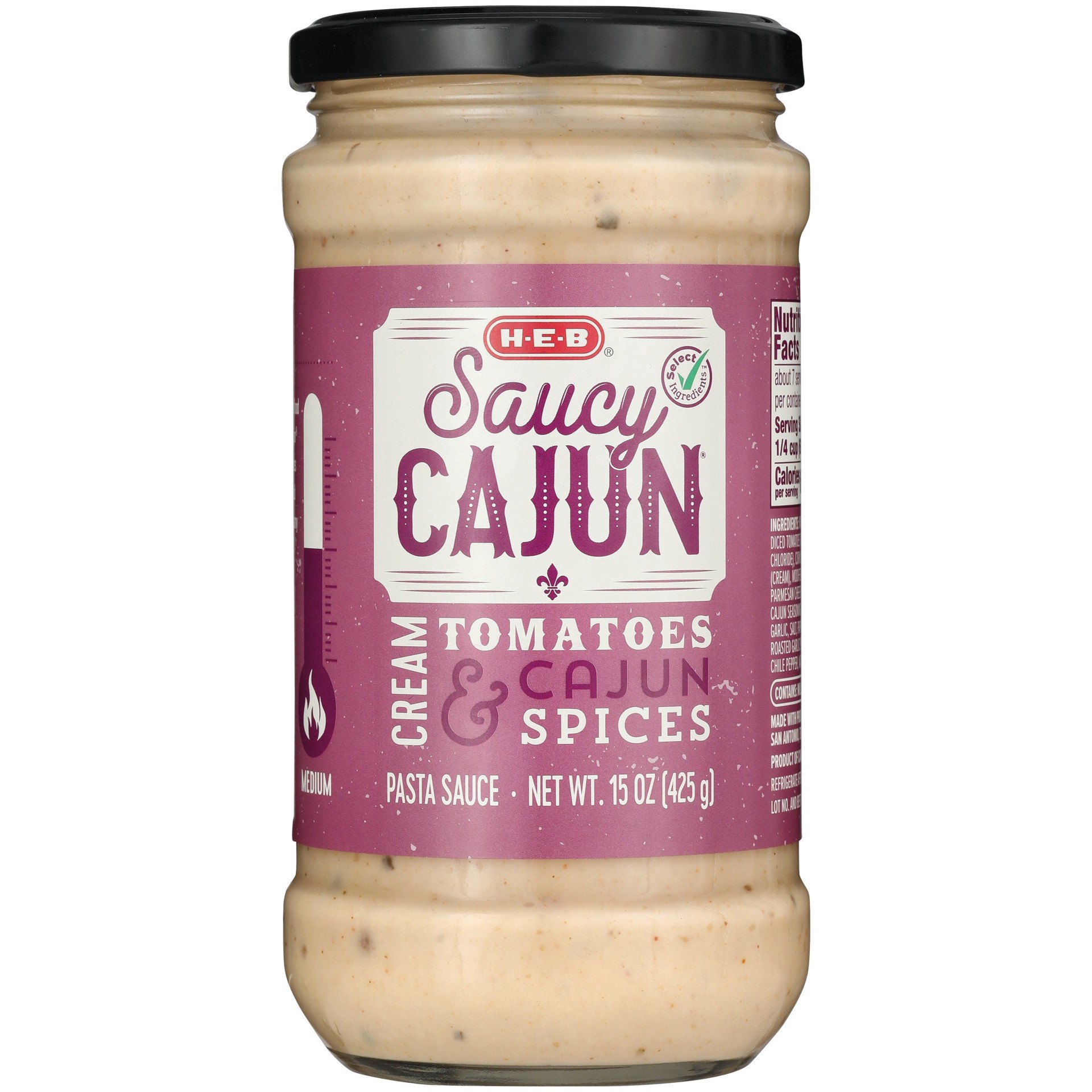 slide 1 of 1, H-E-B Saucy Cajun Pasta Sauce, 15 oz