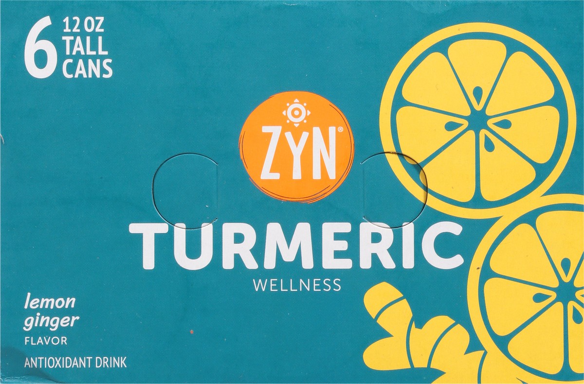 slide 3 of 11, ZYN Turmeric Wellness Lemon Ginger Flavor Antioxidant Drink 6 - 12 fl oz Cans, 6 ct