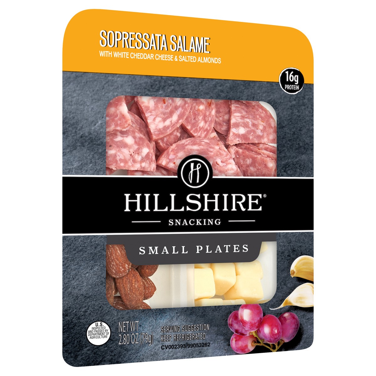 slide 2 of 4, Hillshire Snacking Bistro Bites, Wine Infused Salami, White Cheddar Cheese, Salted Almonds, 2.8 oz, 2.8 oz