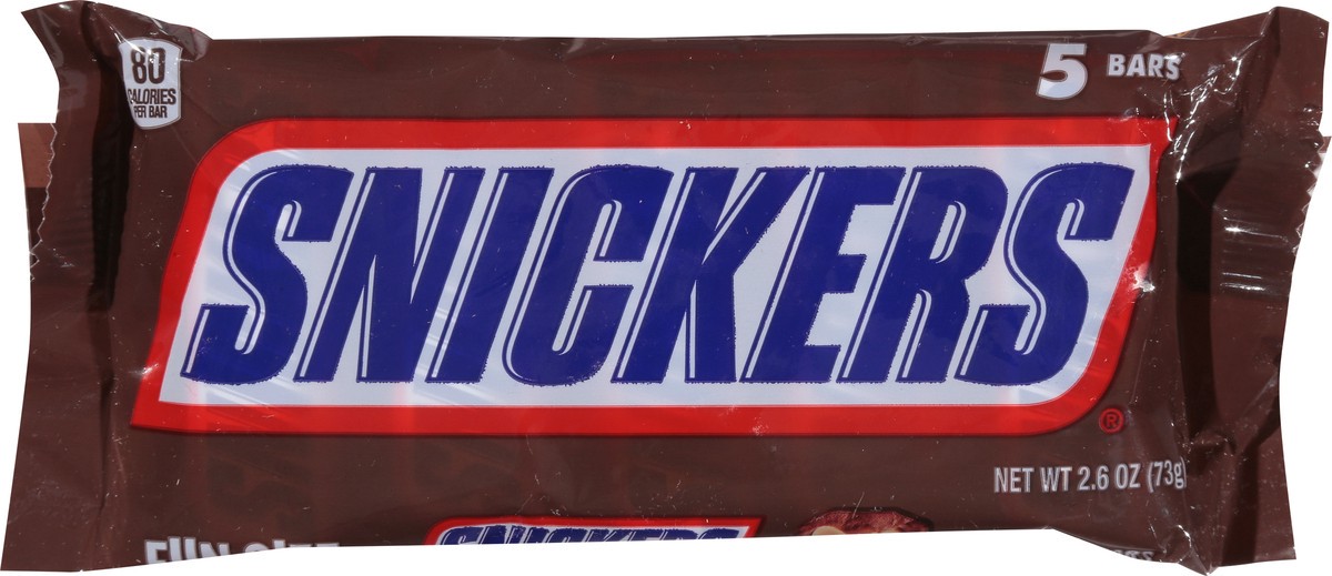slide 6 of 12, SNICKERS, Milk Chocolate Fun Size Bars, 5 Count, 5 ct