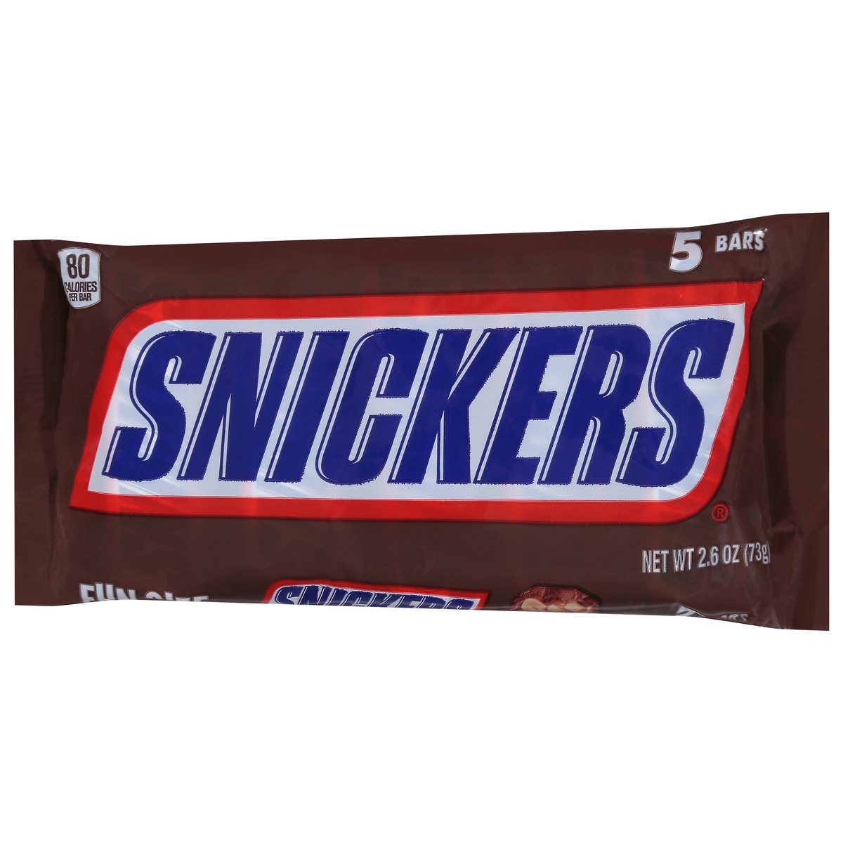 slide 8 of 12, SNICKERS, Milk Chocolate Fun Size Bars, 5 Count, 5 ct