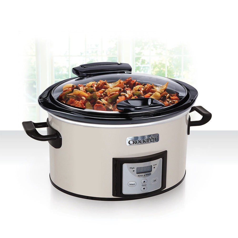 slide 1 of 4, Crock-Pot Smart-Pot Digital Slow Cooker - Eggshell SCCPVP400H-PY, 4 qt