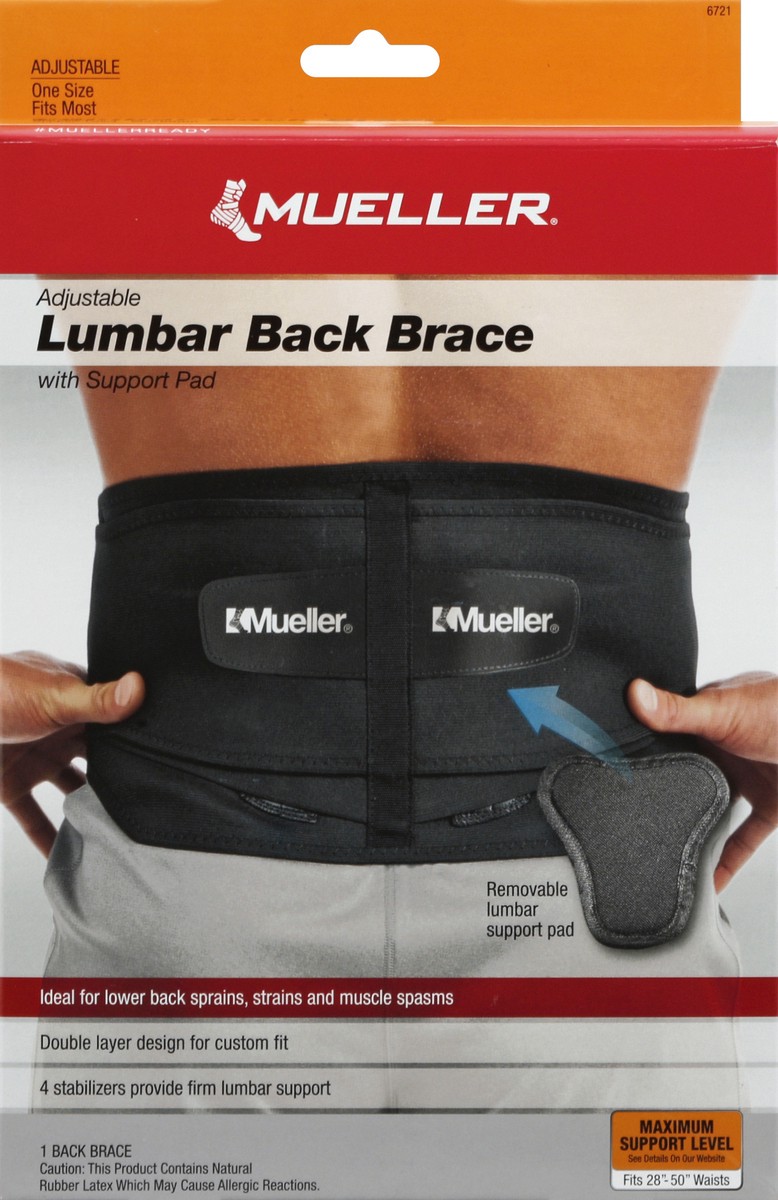 slide 3 of 5, Mueller Maximum Support Adjustable Lumbar Back Brace, 1 ct