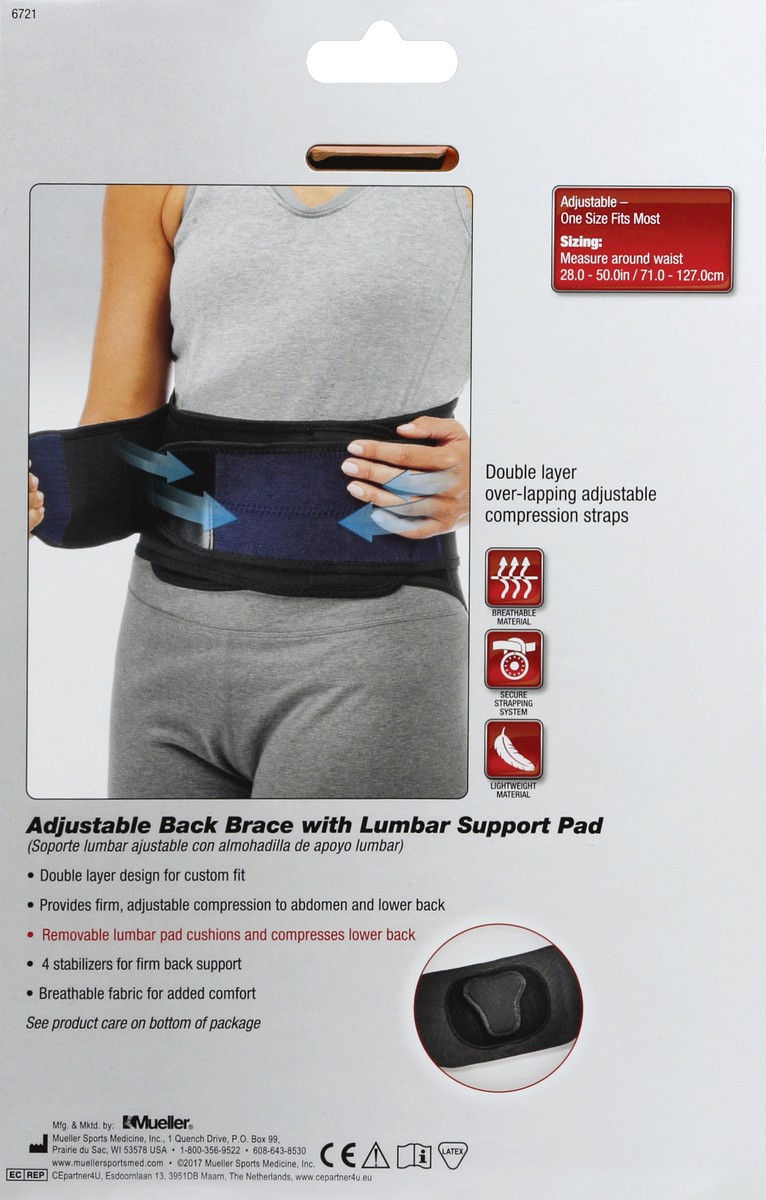slide 4 of 5, Mueller Maximum Support Adjustable Lumbar Back Brace, 1 ct