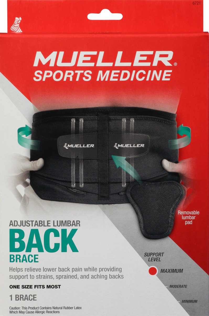 slide 1 of 5, Mueller Maximum Support Adjustable Lumbar Back Brace, 1 ct