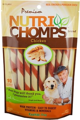 slide 1 of 1, Nutri Chomps Mini Chicken Twist, 10 ct