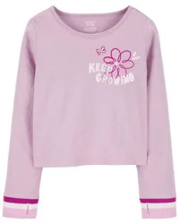 Carter's Kid Keep Growing Floral Long-Sleeve Tee Pink 10