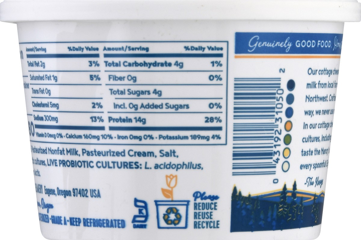 slide 5 of 9, Nancy's Probiotic Lowfat 2% Milkfat Cottage Cheese 16 oz, 16 oz